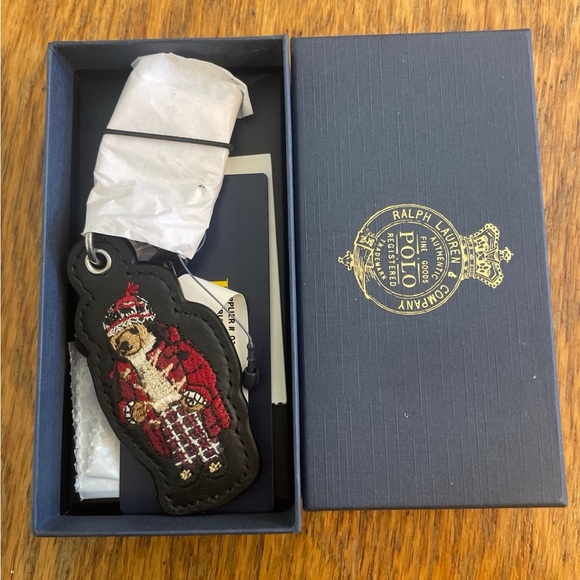 Polo by Ralph Lauren Black Keychain with Bear Motif